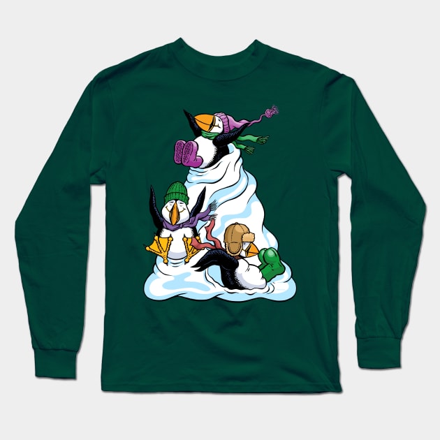 Puffin Down The Hill Long Sleeve T-Shirt by Preston11